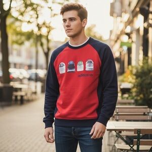 Adidas Crew Sweatshirt Sneaker Image  Stan Smith Size XSmall